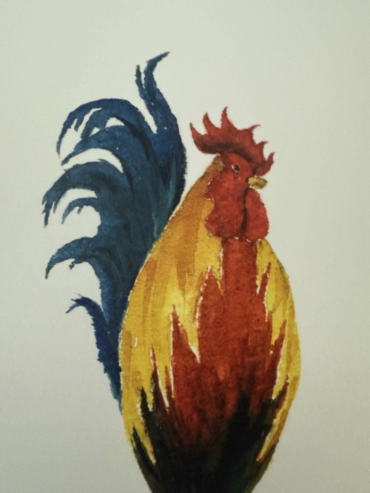Signed Original Rooster Watercolor Framed – Tropical Island Gallery Art