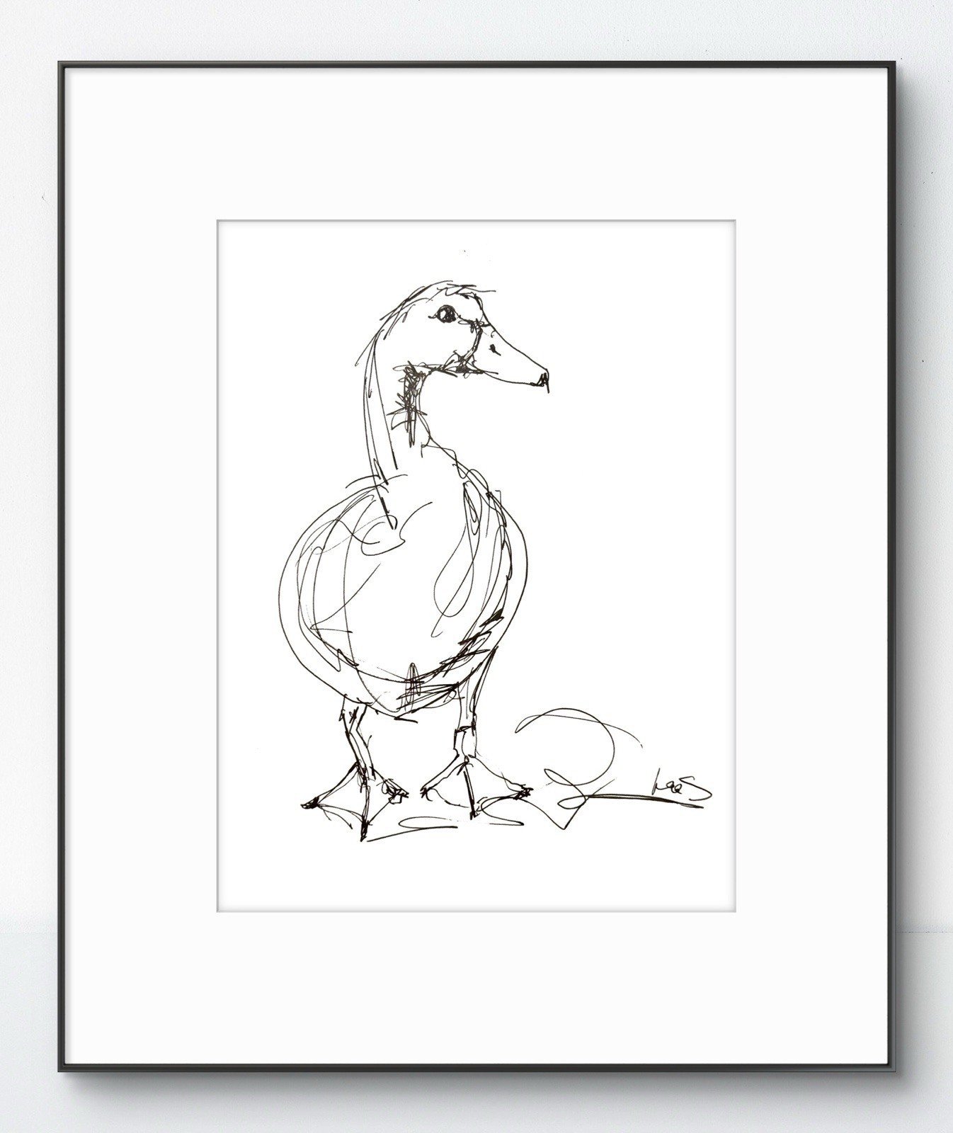 Original Abstract Expressive 9X12 Duck Paper Ink Drawing Handmade Signed 13