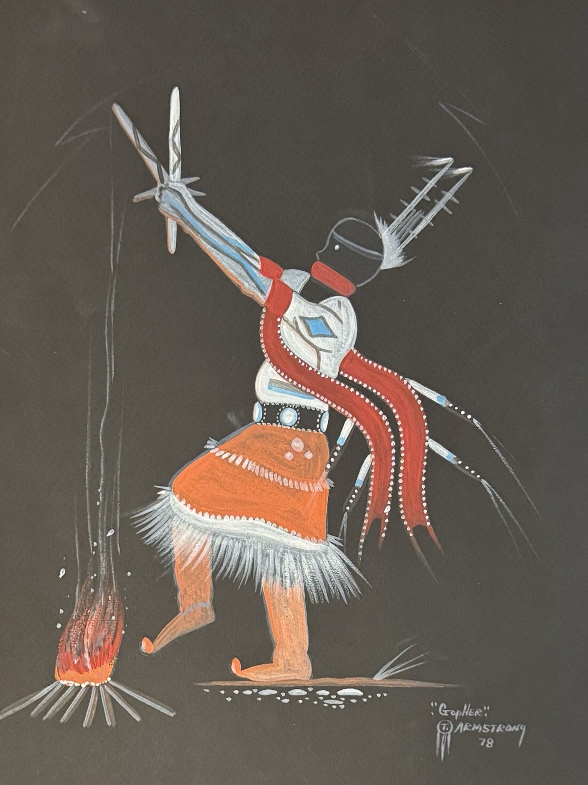 Gopher Armstrong Original Painting Of “Apache Fire Dancer”