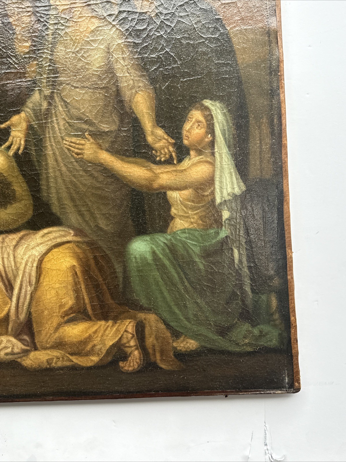 LARGE OLD MASTER PAINTING ANTIQUE ICON RELIGIOUS BIBLICAL RESTORATION PROJECT