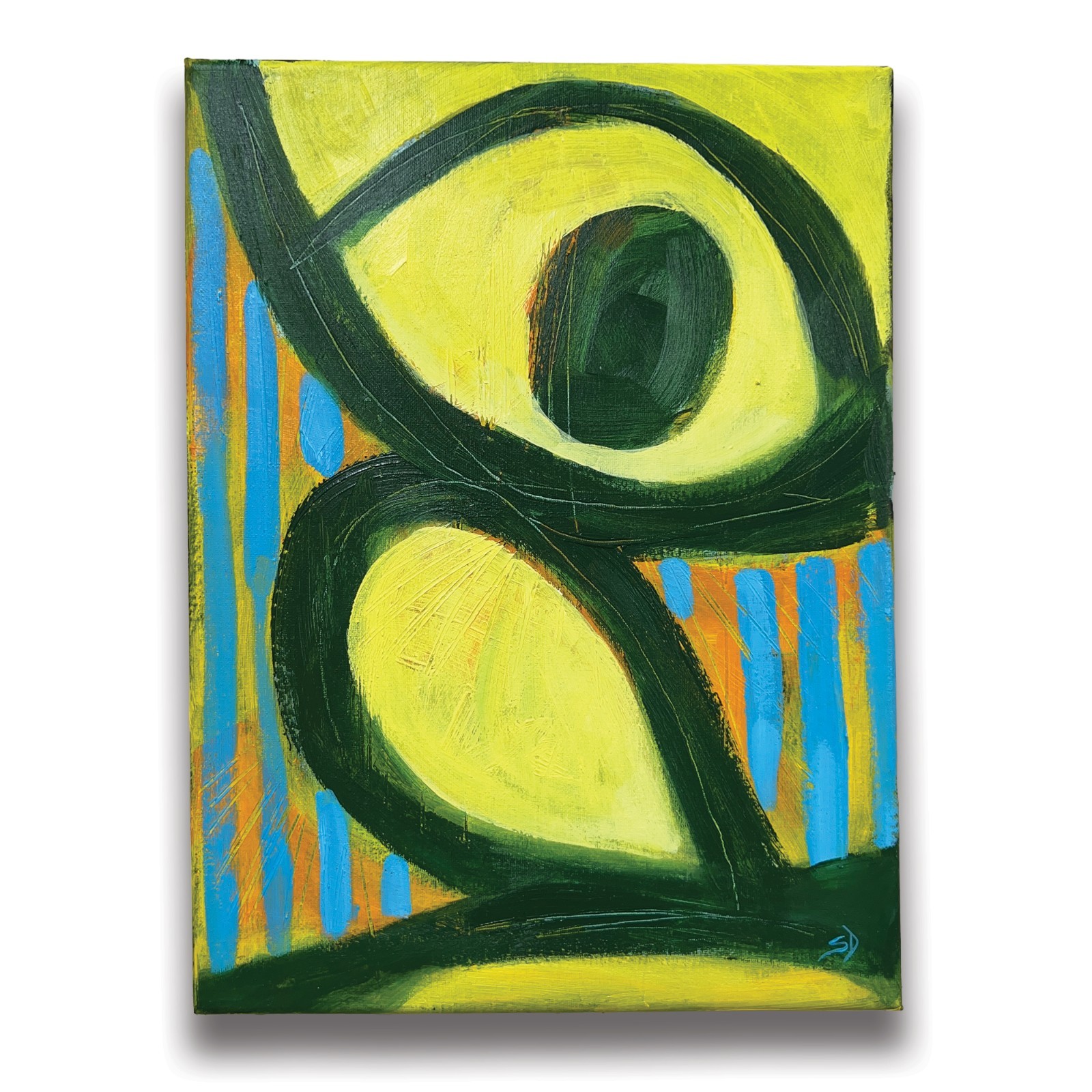 Stylized Figure Painting Bold Lines Modern Expressionist Canvas Art 12×16