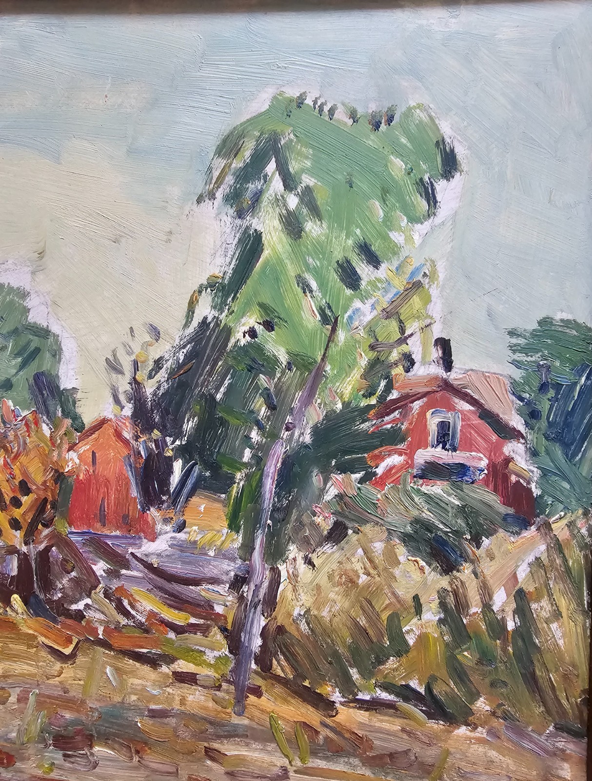 SCANDINAVIAN EXPRESSIONIST VINTAGE LANDSCAPE PAINTING ALEXANDER ROOS