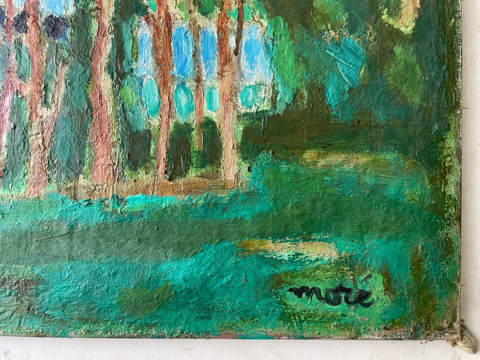 Germaine MORE Signed Student of Henri MATISSE Modernist Painting Landscape 1940s