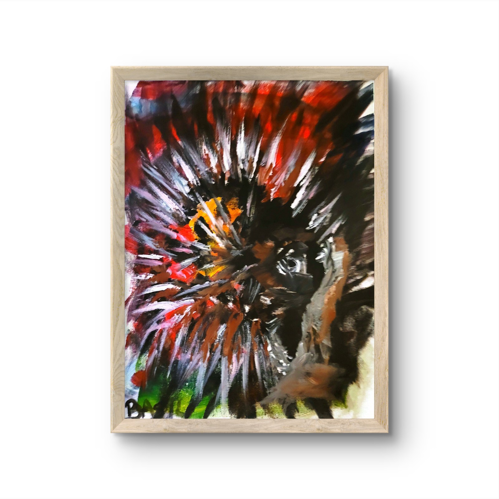 Porcupine Unique Abstract Expressionism Wall Art Canvas Board 11×14