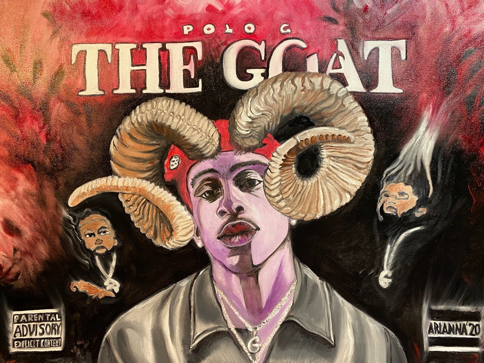 Oil paintings original Portrait of Polo G. The Goat
