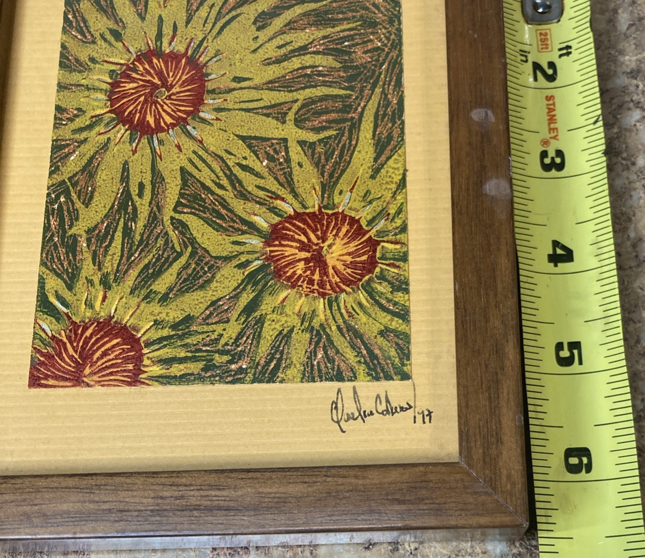 ORIGINAL HAND PAINTED FLOWERS – FRAMED AND SIGNED BY ARTIST
