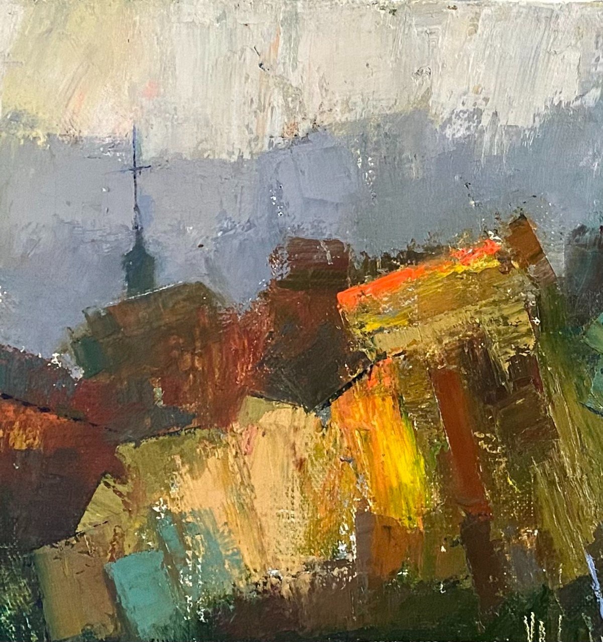 Oil painting Fall Ukrainian painter Canvas Unframed Decor original landscape
