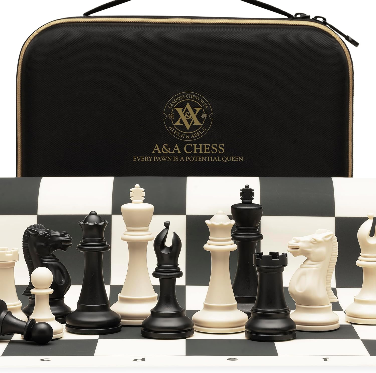 Tournament Chess Set/ 20»X20» Foldable Silicone Chess Board / 3.75» King Heig
