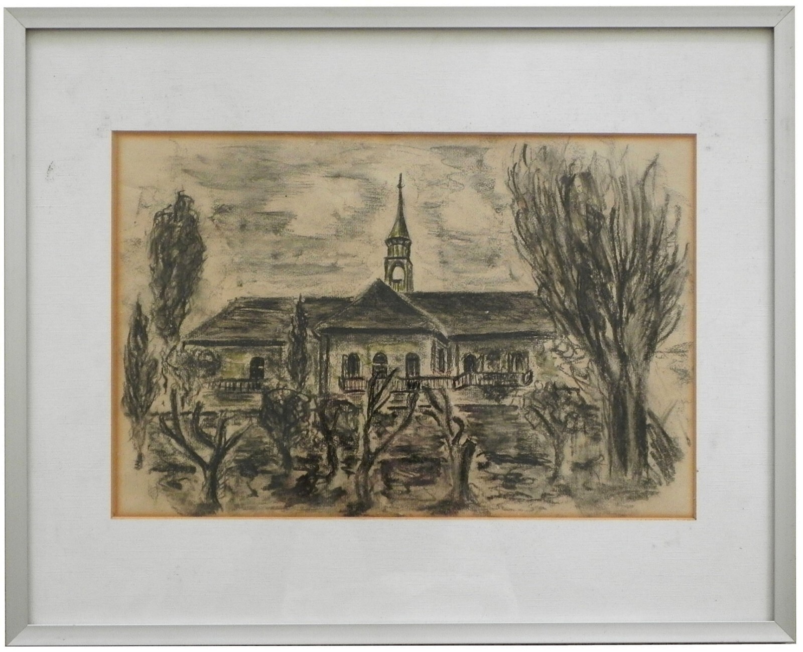 Dedi Ben Shaul: View in Jaffa & Church 1950s / Israeli Jewish Modern Holy Land