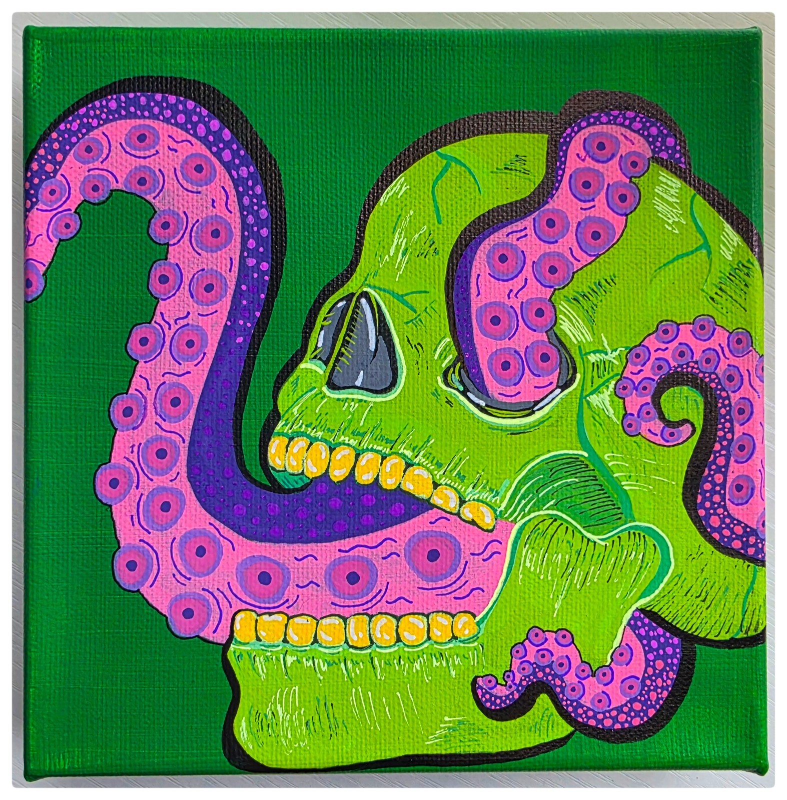 Davy Jones’ Locker Collection – Strange And Deranged Art – 6×6 Canvas Paintings