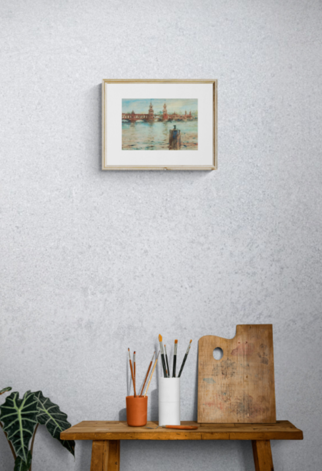 Gerry Milller Oberbaumbrücke, Berlin. Watercolour painting. 31x21cm.