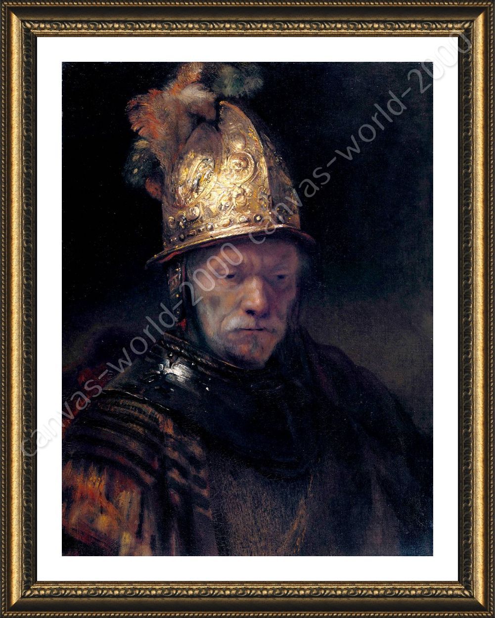 Man Golden Helmet by Rembrandt | Framed canvas | Wall art print HD painting
