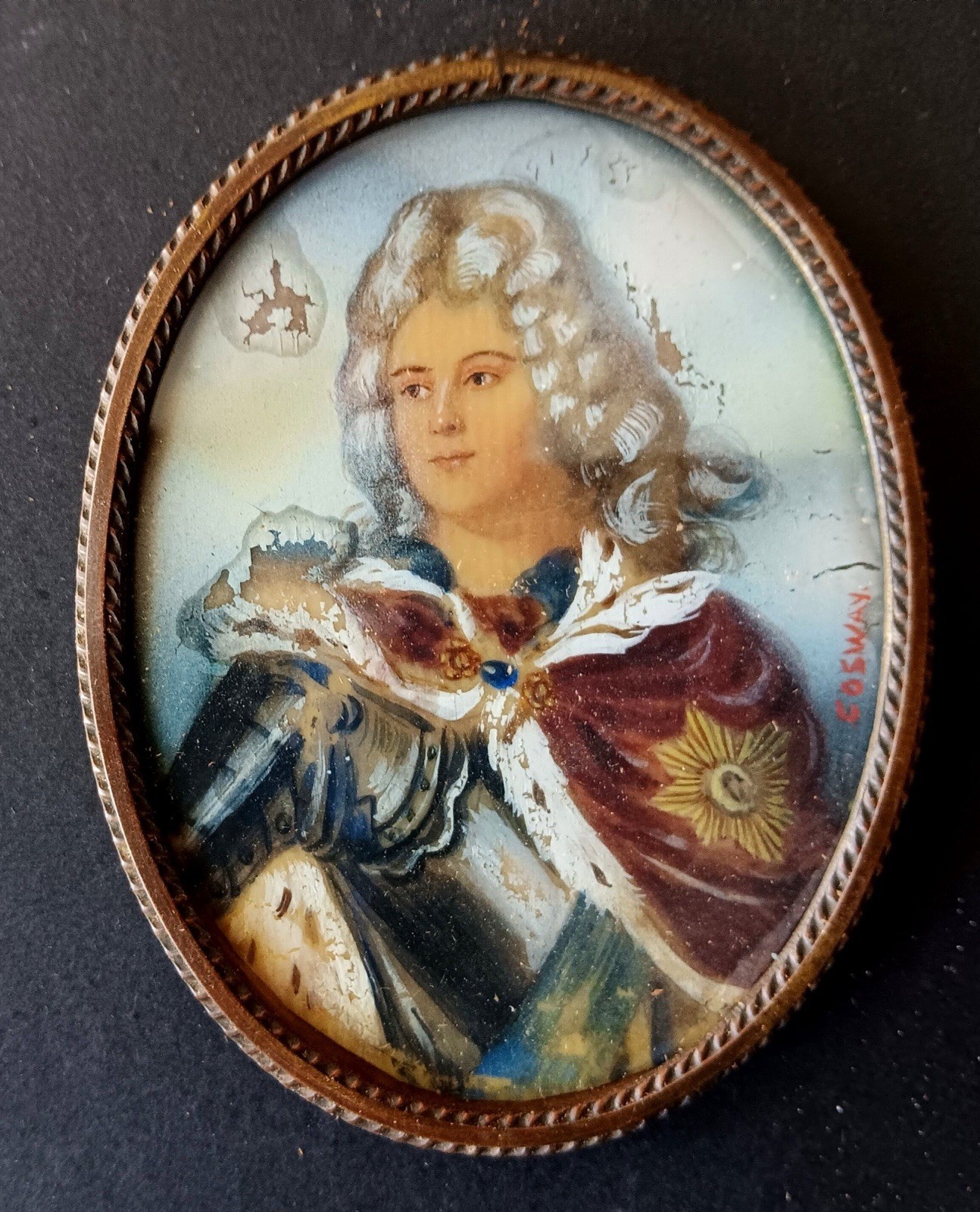 Painting August II The Strong Saxony King of Poland Duke of Lithuania 5×6”
