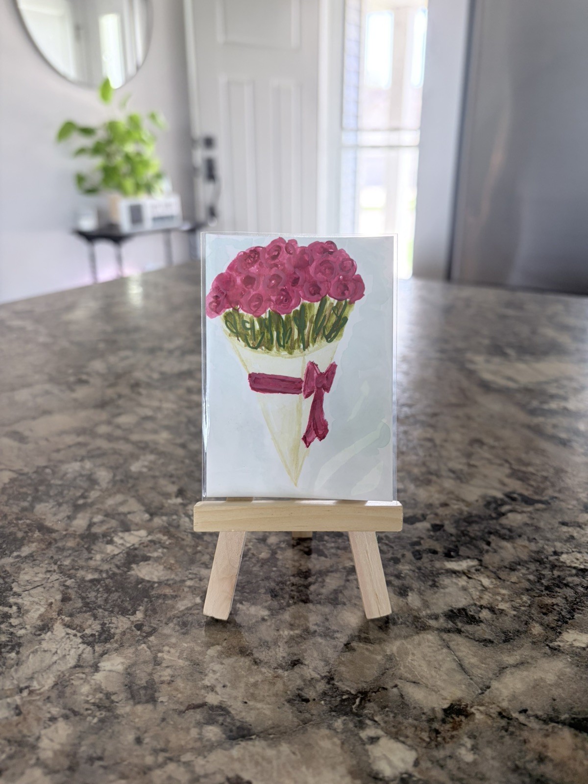 ACEO Original Mixed Media Painting Art Card Dozens of Roses