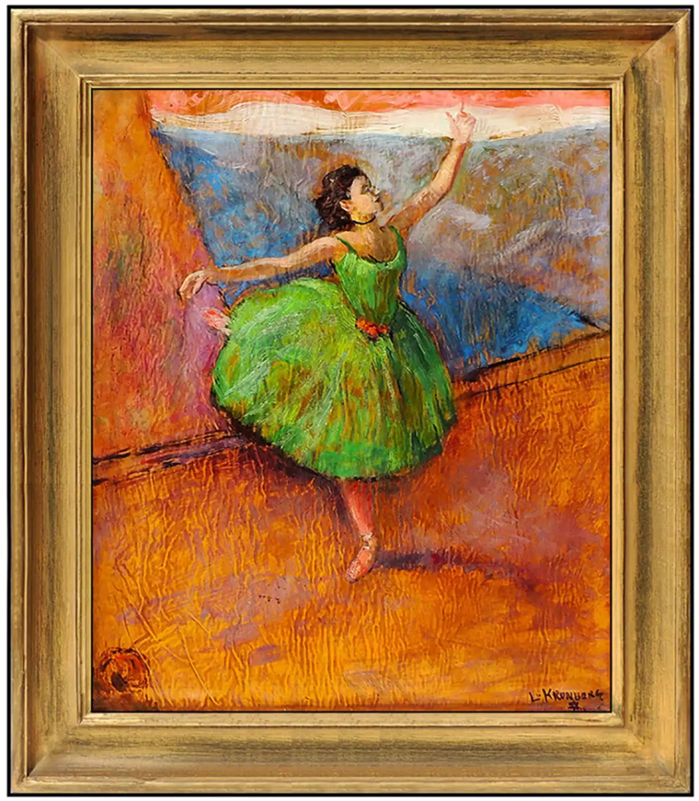 LOUIS KRONBERG Original OIL PAINTING on BOARD Dance Ballerina Signed Artwork SBO