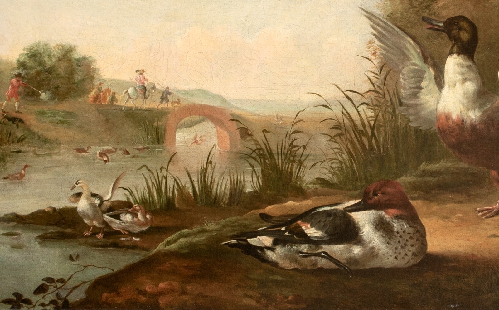 17th Century Ducks Birds Hunting On The River MARMADUKE CRADOCK (1660-1717)