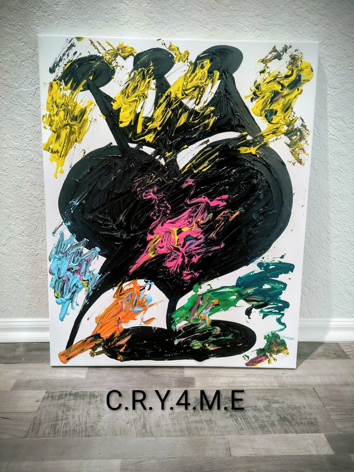 Trey Coppland, Cry 4 Me! Abstract Acrylic Painting, 24+30 in, 2026, Signed