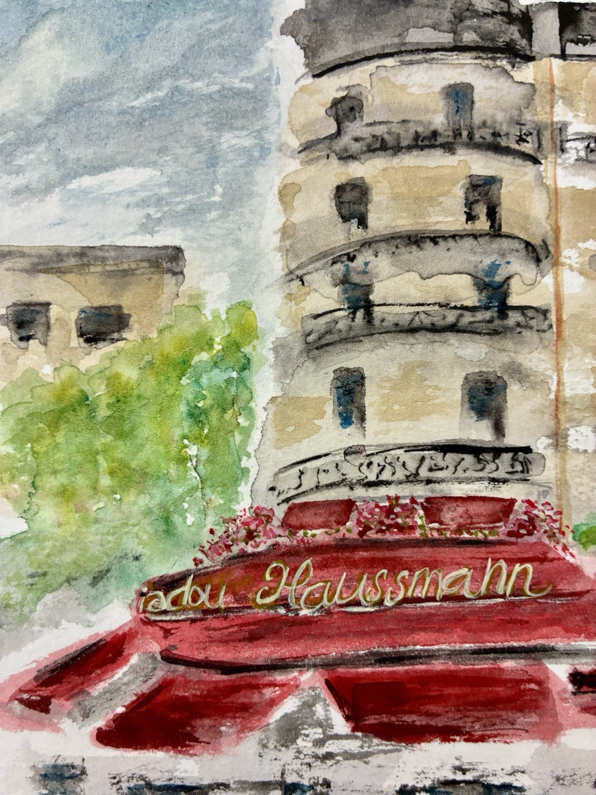 Original Watercolor Paris Cafe Signed! 6×8 New! NOT A PRINT! Impressionist