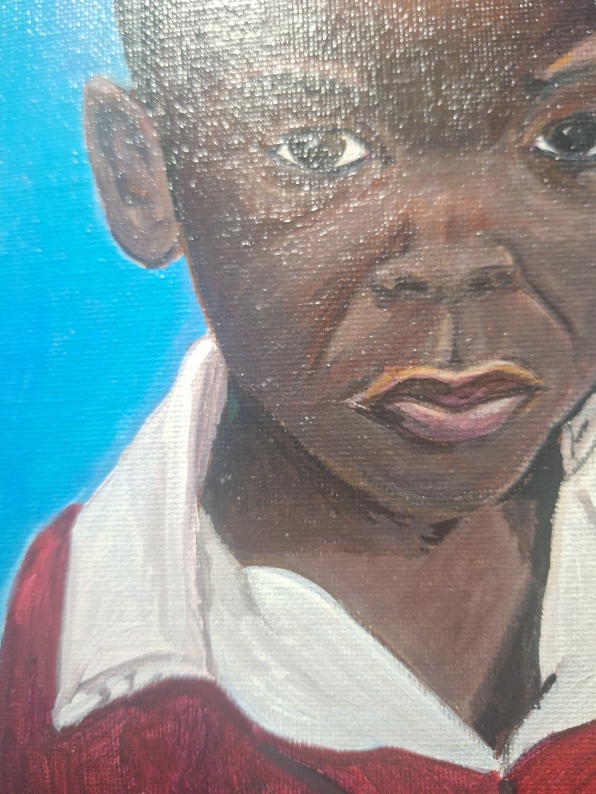 Original Hand Painted Acrylic 8×8 Portrait Panel Vibrant Home Decor Signed