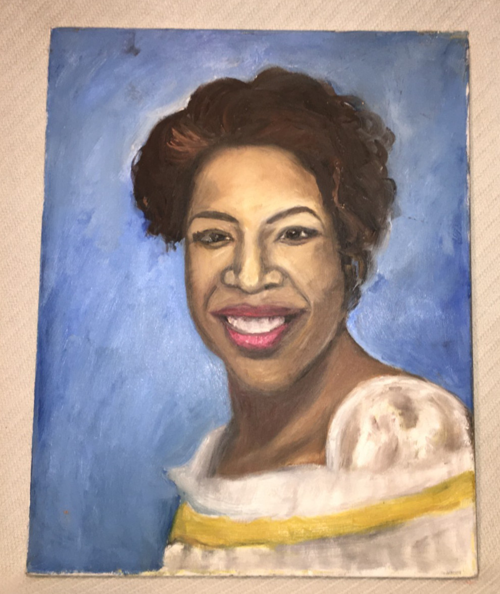 AMATEUR ART OIL PAINT ON CANVAS 20X15″ OPRAH WINFREY Oprah Talk Show