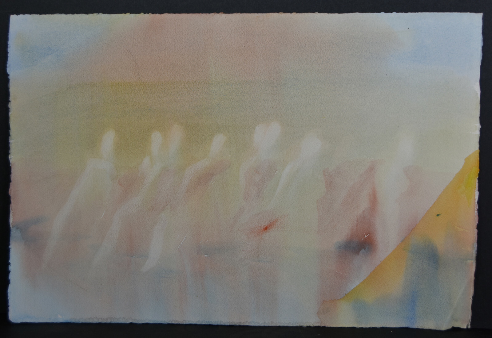 22″ Watercolor Painting Abstract Carolynn Mann Art White Shadows Souls