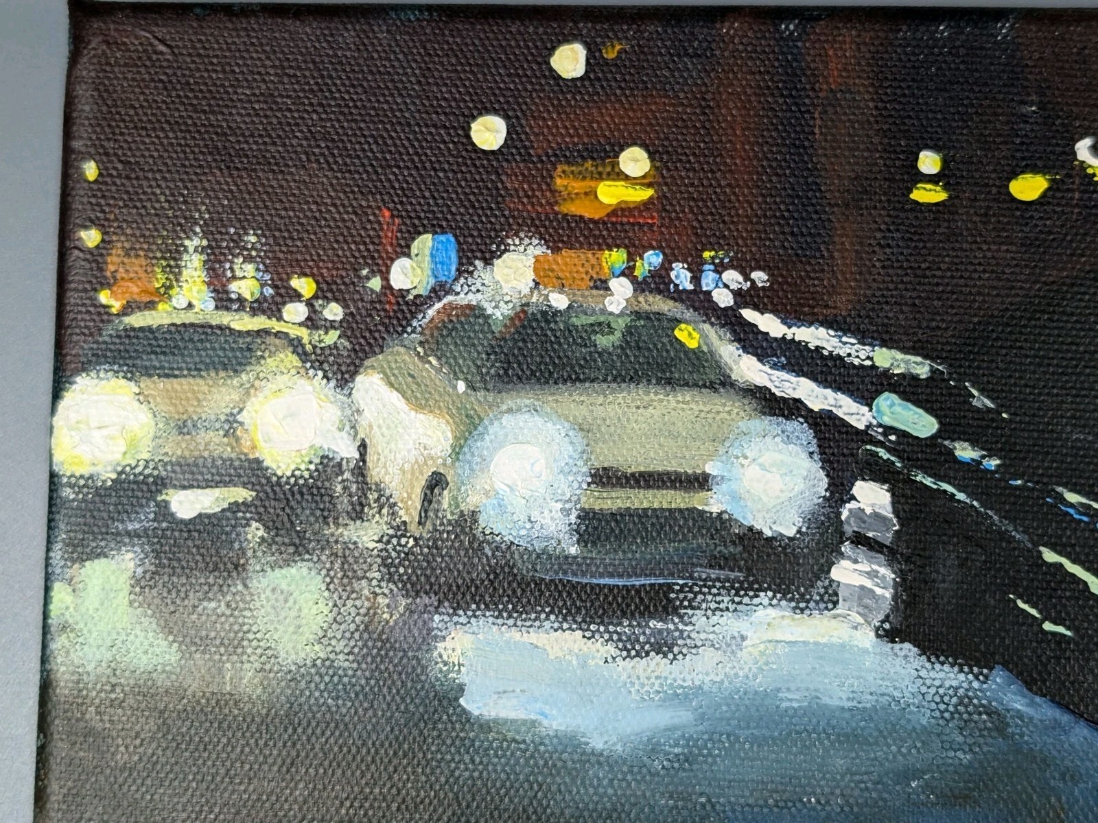 Original Dennis Nash 1947-2016British Acrylic Painting Canvas New York Taxi Cars