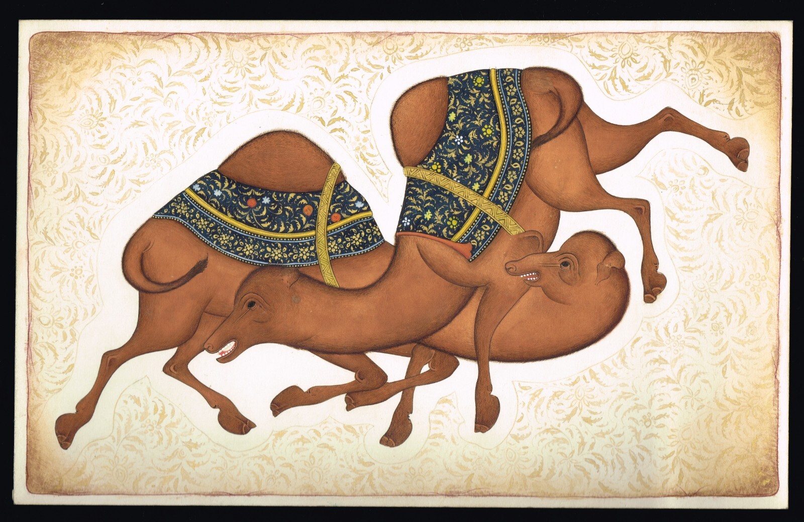 Camelops Animal Painting Of American Camel Gouache On Paper 6.5×10.5 Inches