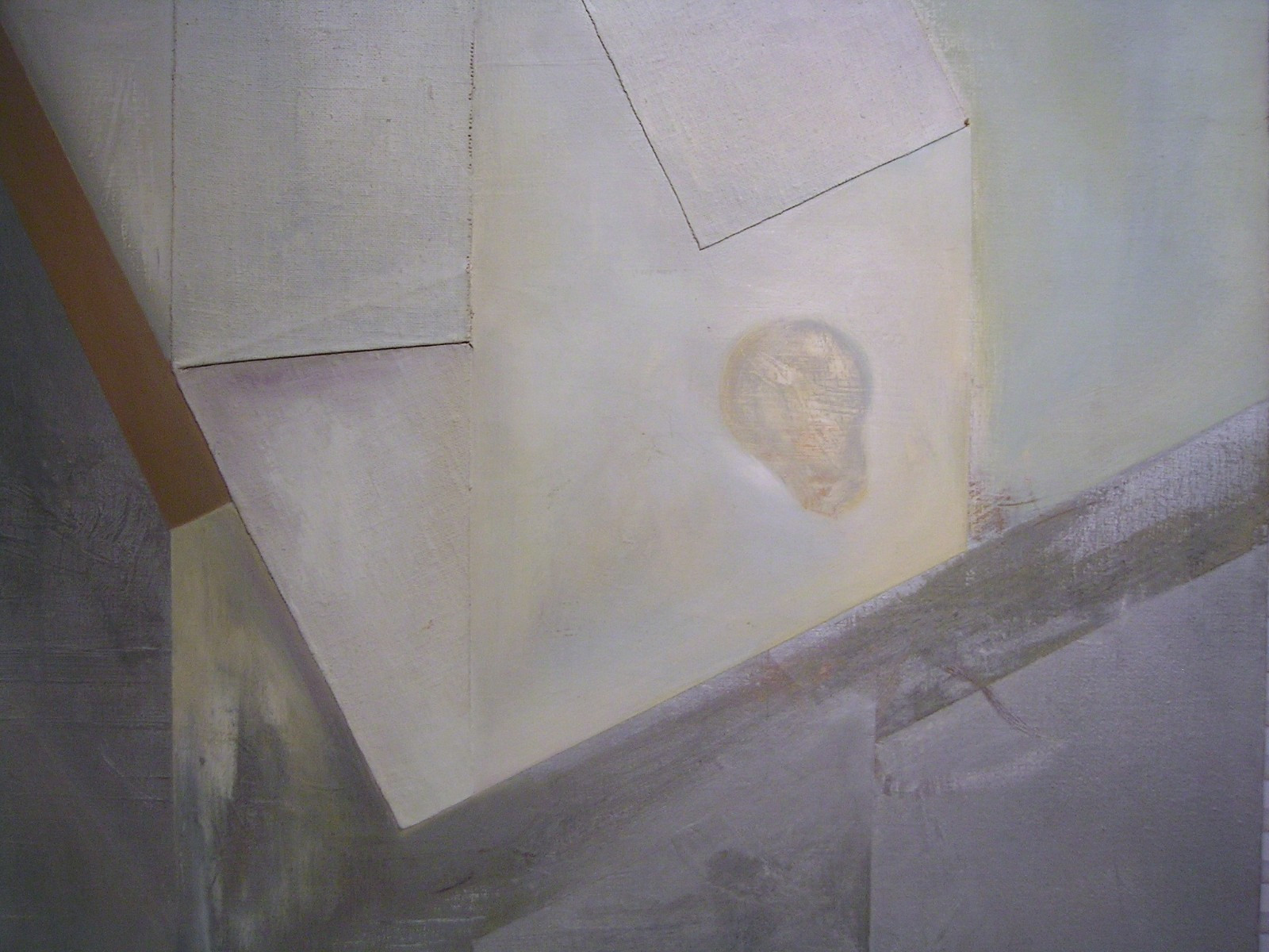 Vintage Abstract Geometric Mixed Media Painting
