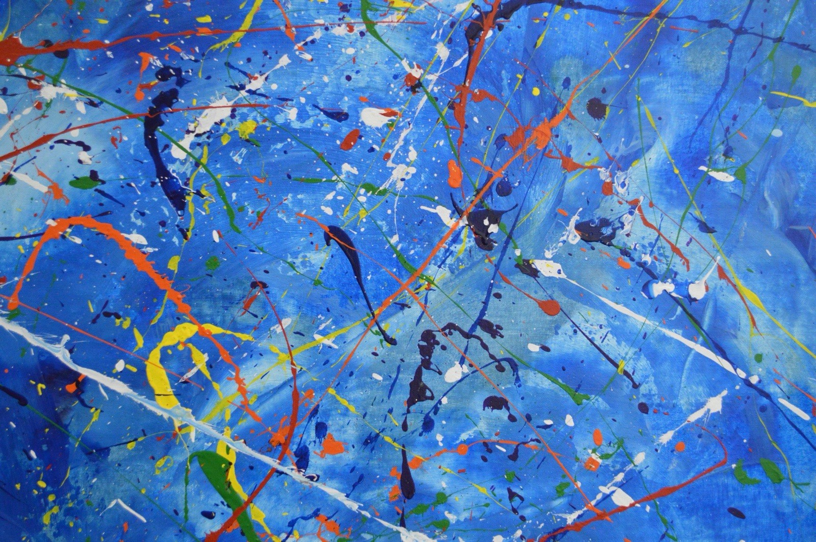 Jackson Pollock Style Giant Canvas Painting 81”X62” (6 Foot 9 inch) Abstract XXL
