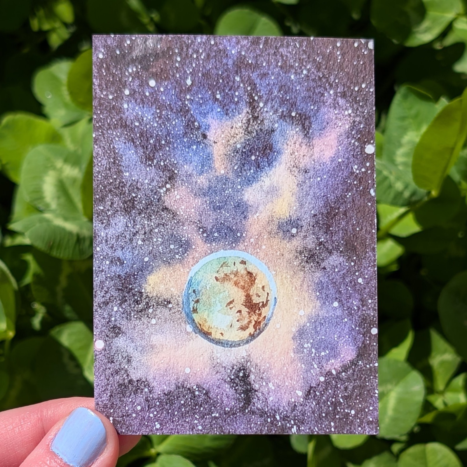 ACEO Print, Space Galaxy Planet Stars, 2.5″ x 3.5″