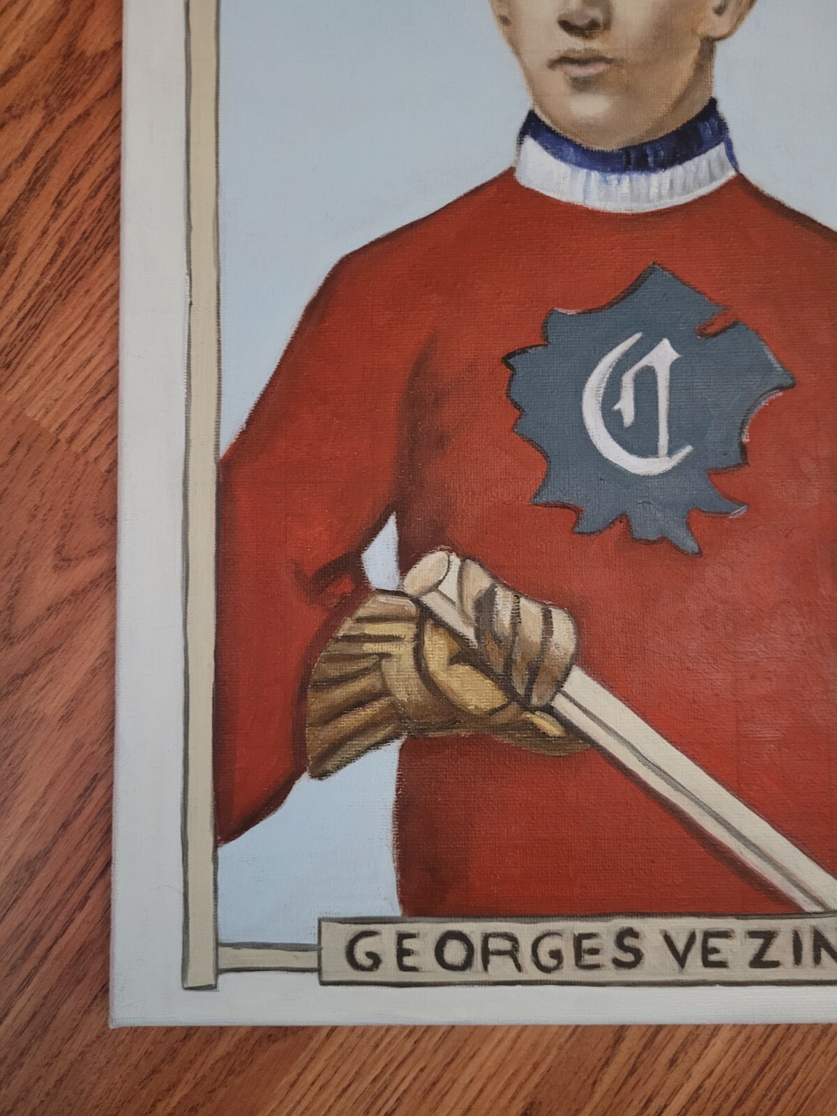 1911-12 C55 GEORGES VEZINA ROOKIE CARD ORIGINAL PAINTING NHA HOCKEY GOALIE NHL