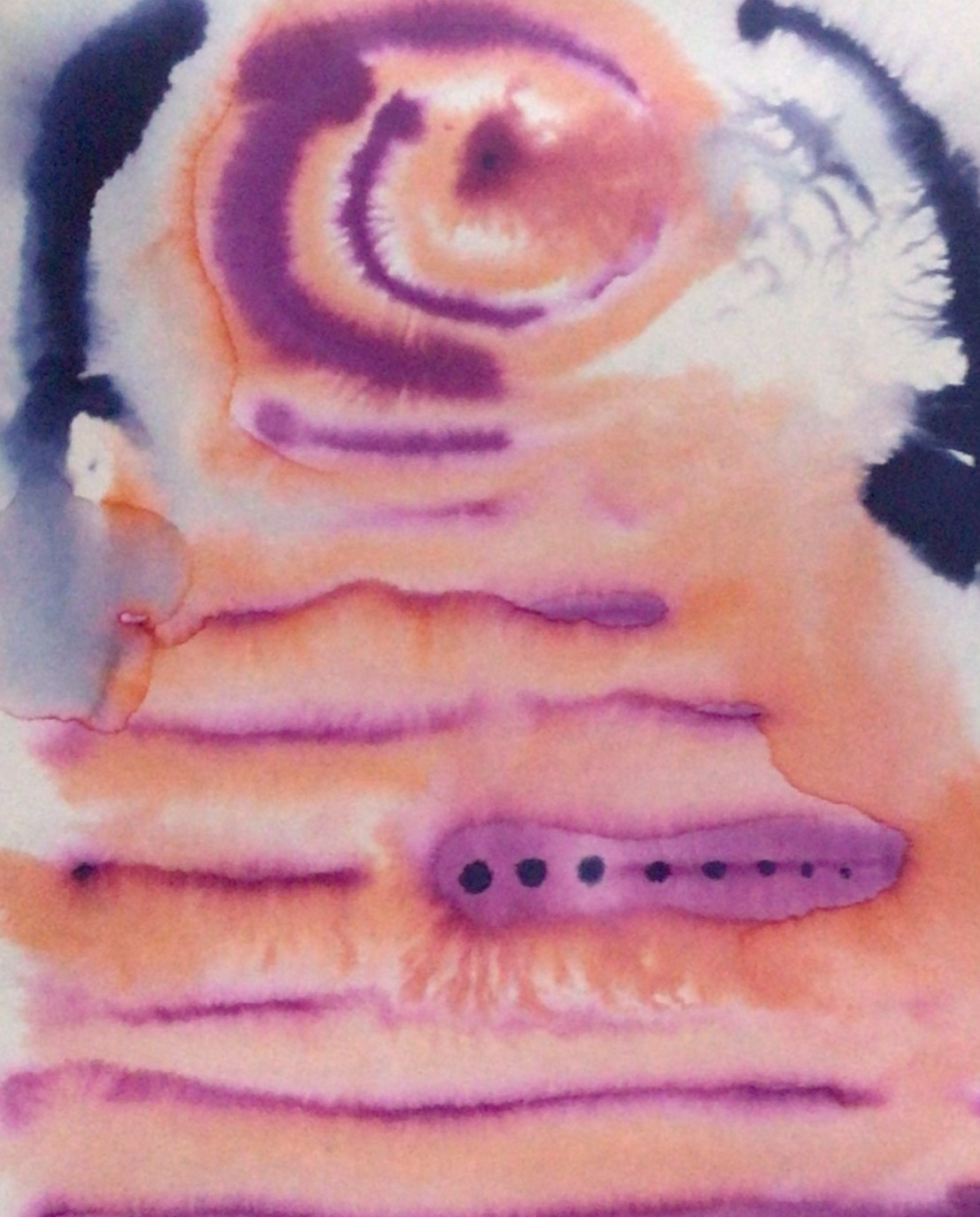 India Bindu Painting Watercolor Modern Art India Chakra Tantra 13 x 10.5 in 2007