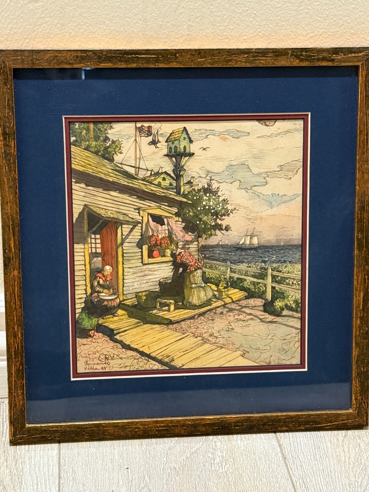 Hernando G. Villa (1881-1952 Los Angeles, CA), Original Watercolor Seascape