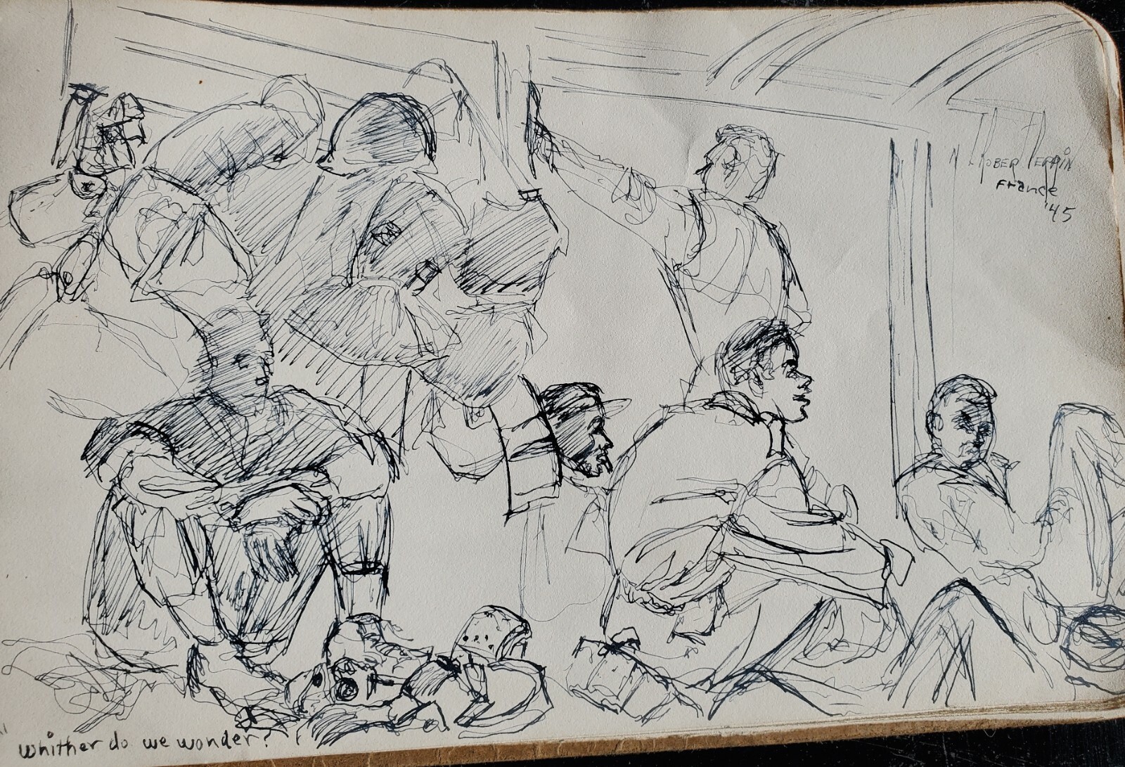 WWII Drawing by C.Robert Perrin a.w.s. (1915-1999)