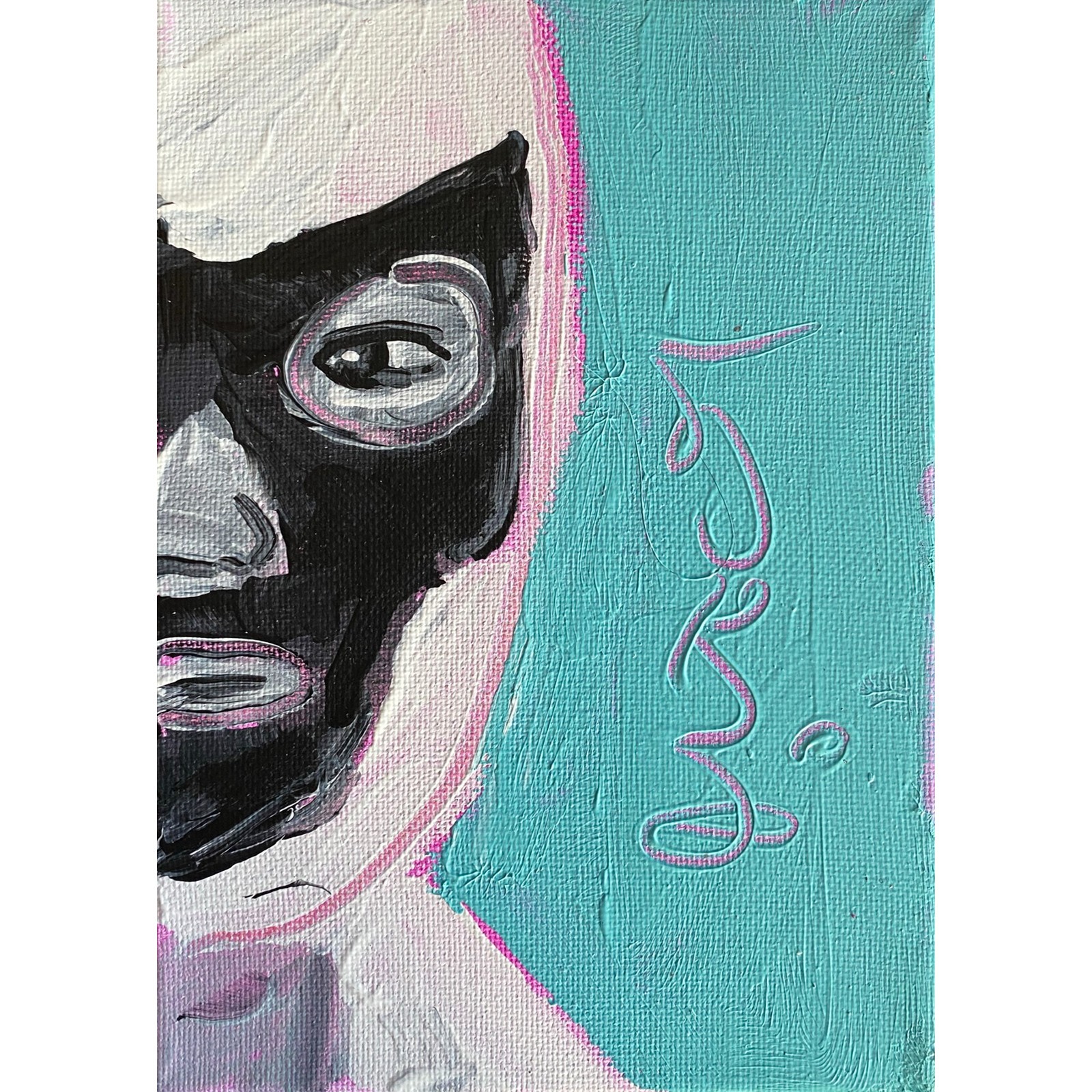Mr Wrestling II Masked Wrestling Acrylic Painting 5x7in by Sergio Santos