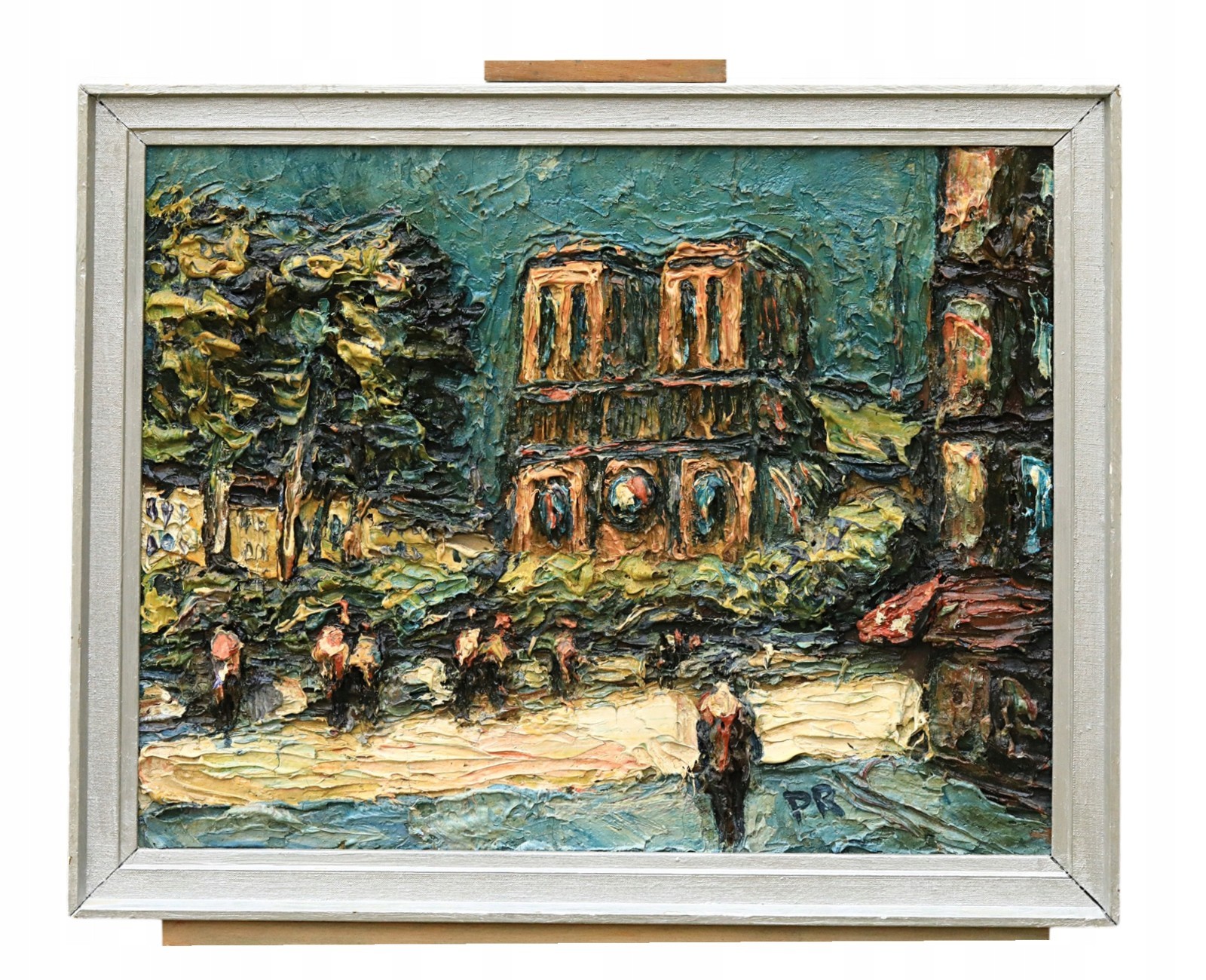 Preben Rasmussen Paris Street Scene Expressionism Oil Painting Signed Framed