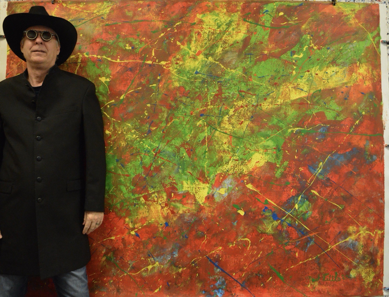 Mark Little Original￼ Giant Canvas Painting 81”X62” (6 Foot 9 inch) Abstract XXL