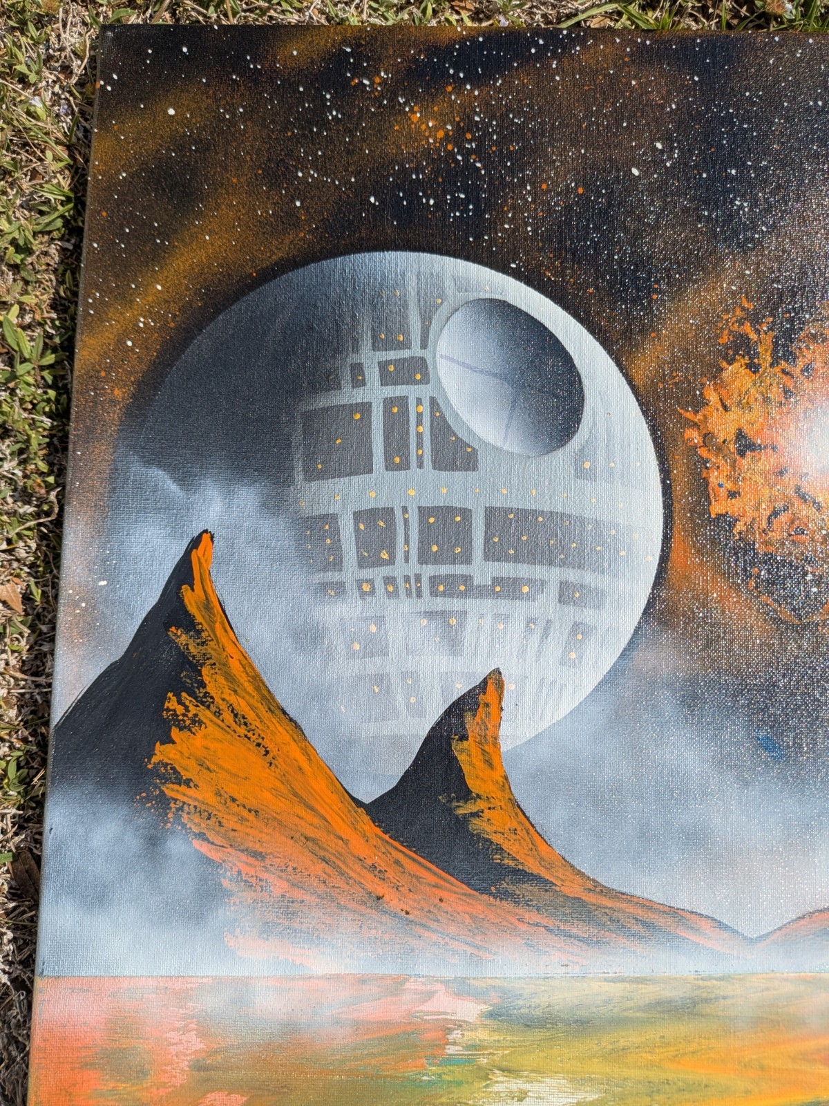 Original Star Wars Spray Paint Art On Canvas- 20X24