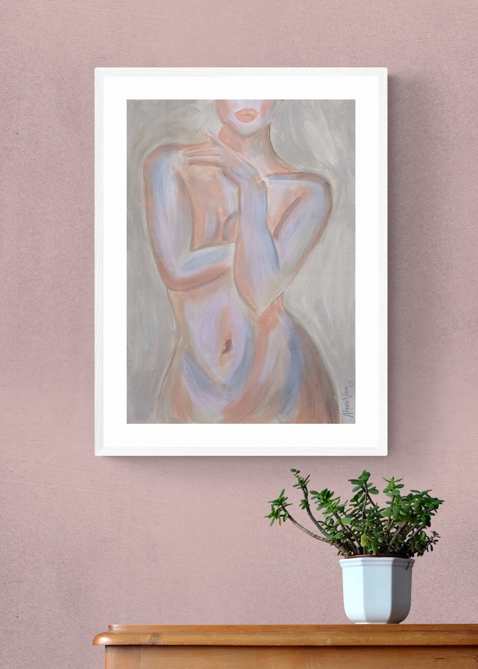 Original Acrylic & Oil Pastels Painting on Artist Paper «Melodia Pastel»