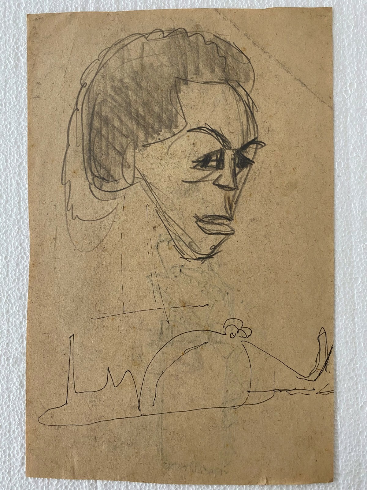 Juan David. Sketch. Untitled, ca 1968. Ink on paper. Original art.