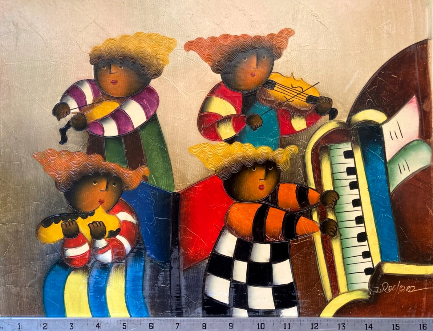 Whimsical Children Playing Musical Instruments