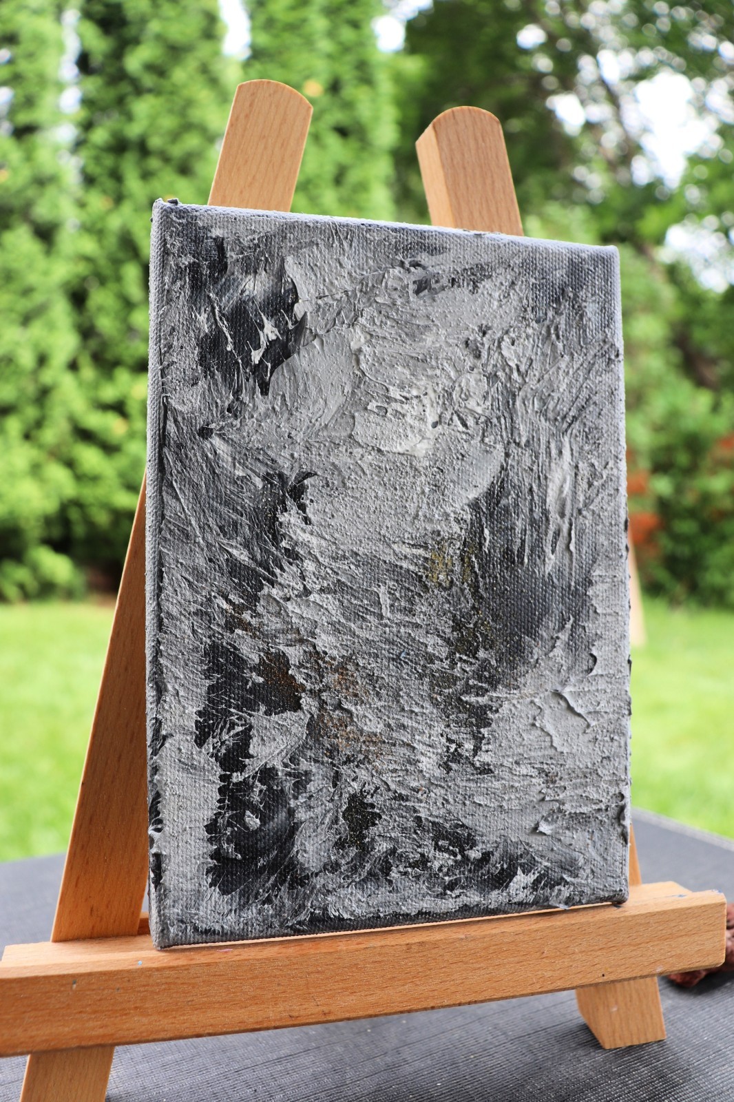 Textured Abstract Painting 5×7, Lasting Stillness, Fragments of Time VII