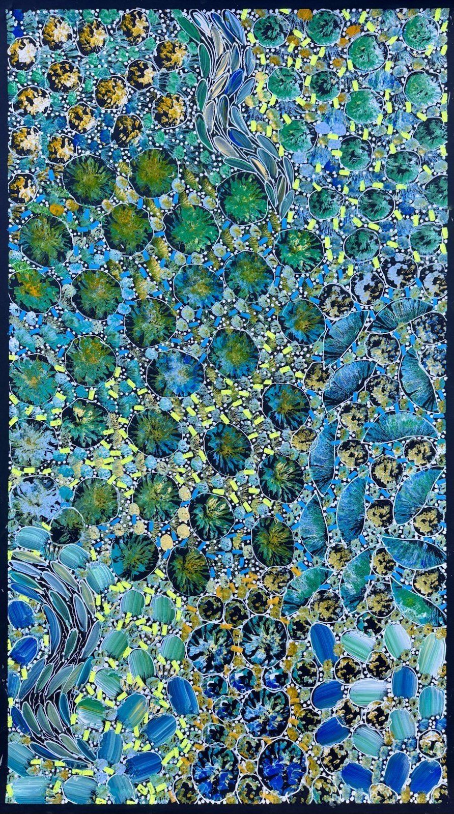 Rachael Nambula. Authentic Aboriginal Art. Size 110cm x 60cm,Pencil Yam