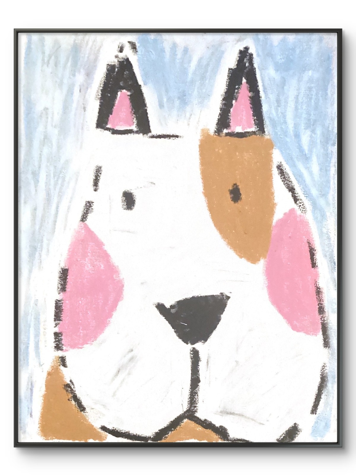 One of a Kind 11 by 14 Canvas Abstract Modern Cartoon Pet Portrait Dog