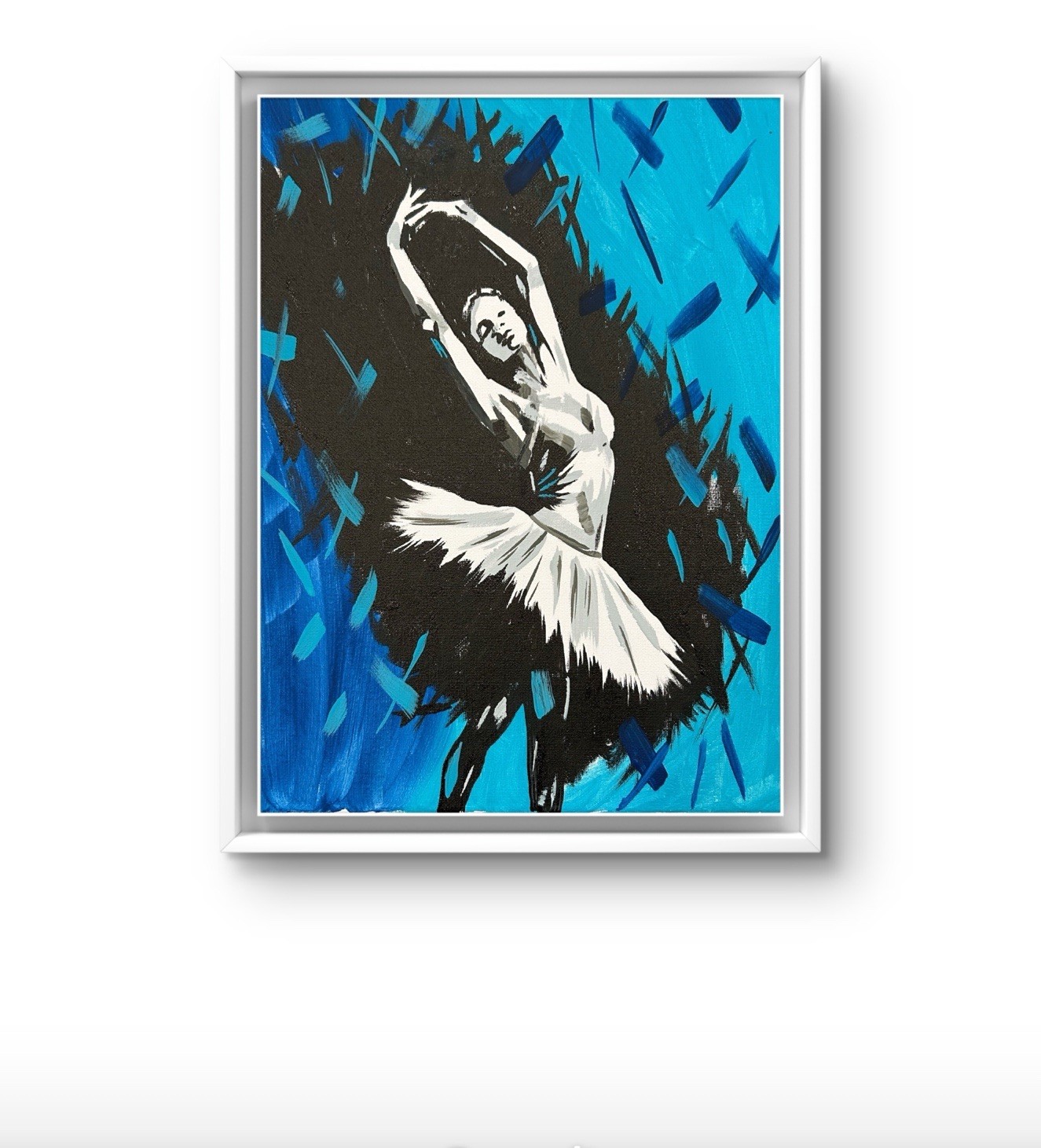 Original Abstract Ballerina Painting 14×11 canvas Modern Wall Art Home Decor New