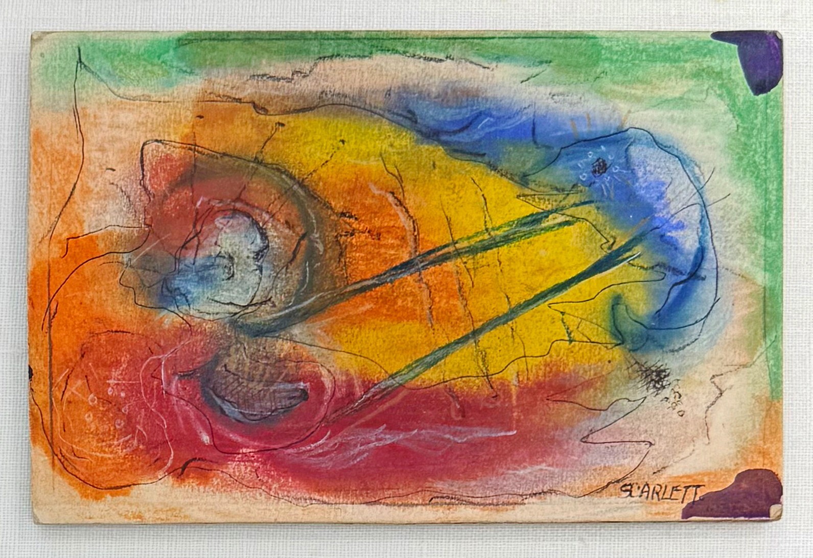 Rolph Scarlett «Untitled» | Original Painting On Cardboard | 14 x 16″ Framed