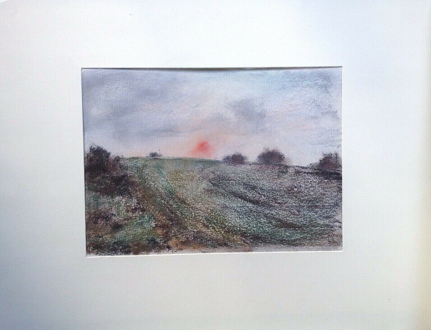 Franz Ehmke *1928 -2018 DDR Painter ° Landscape with Evening Sun Field Meadow