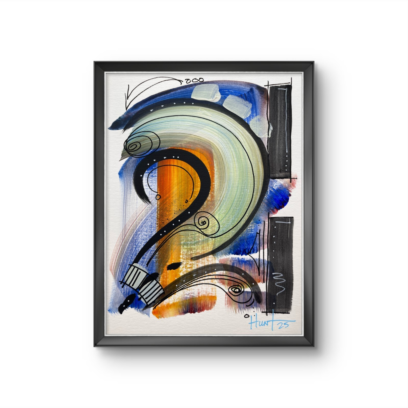 Contemporary Abstract Painting | Original Acrylic on Canvas Paper | 9×12