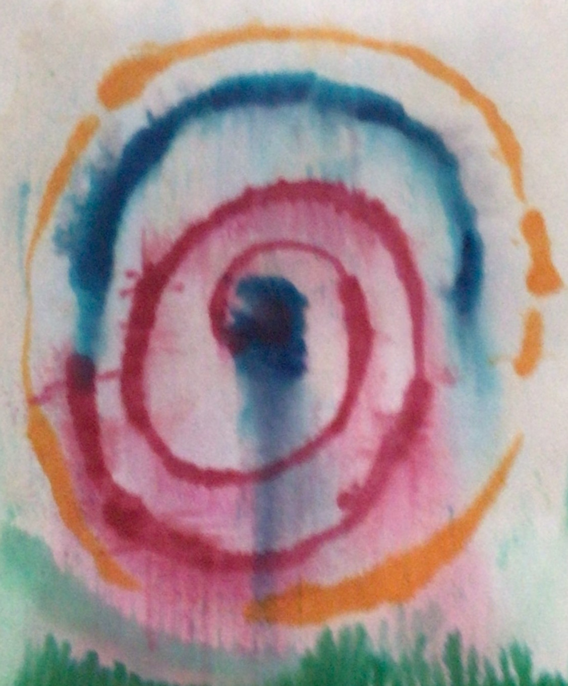 India Bindu Painting Watercolor Modern Art India Chakra Tantra 13 x 10.5 in 2007