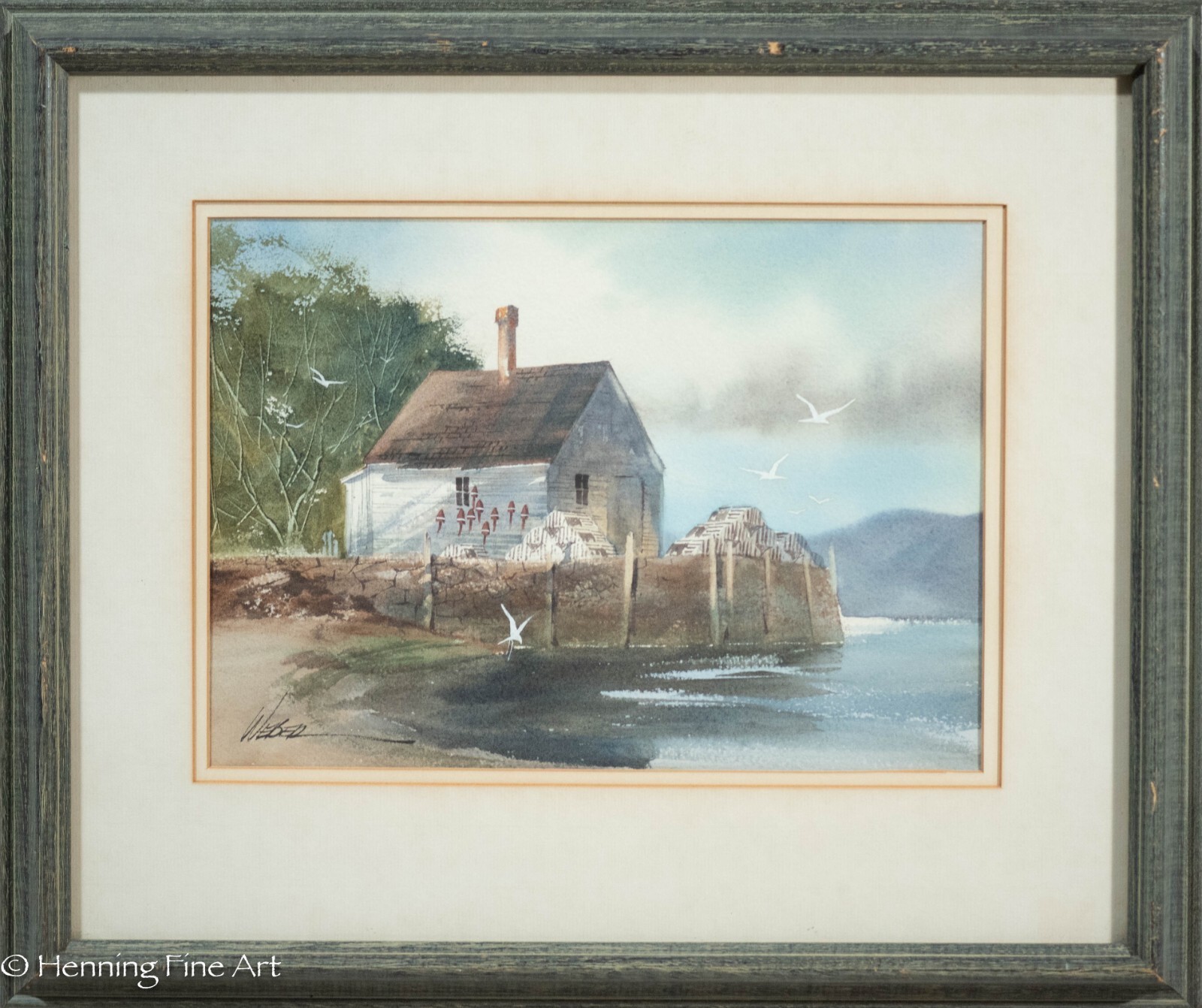 Beautiful Vintage Michael Weber Painting Connecticut Coastal Landscape, Fine!